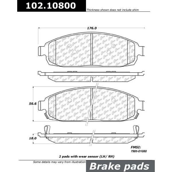 Centric Parts CTEK Brake Pads, 102.10800 102.10800